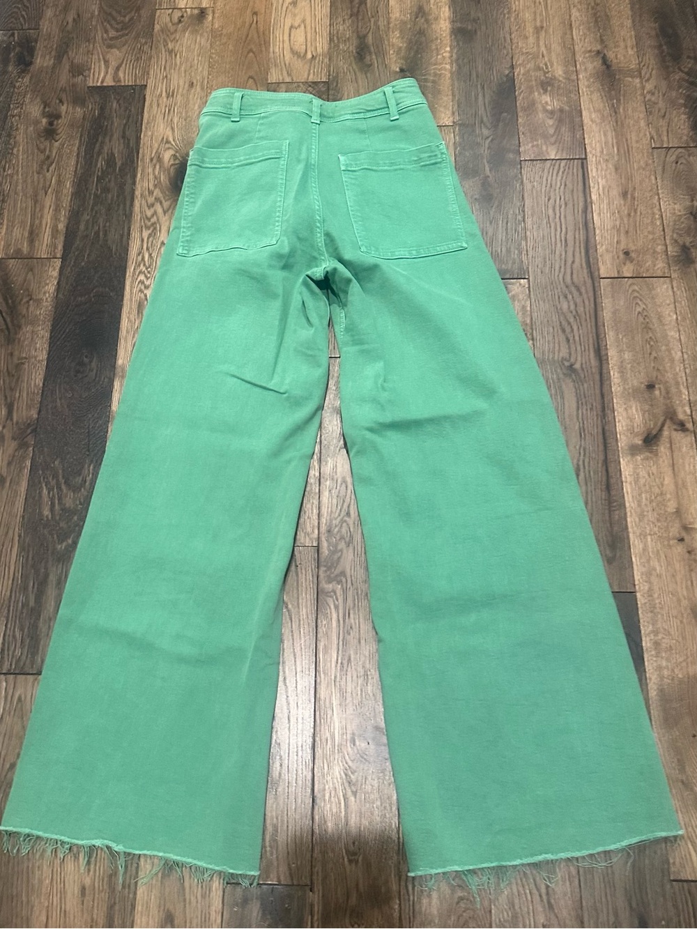 Zara Green Wide Leg Flare Jeans-Size 4 - Picture 2 of 2